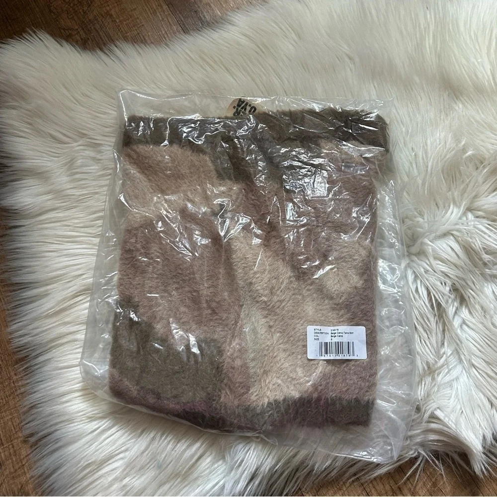 SER.O.YA Beige Camo Tetra Fuzzy Skirt
